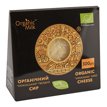 Organic hard cheese “Ukrainian” 300g 50%