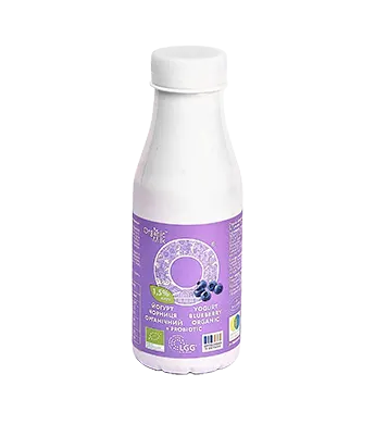 Organic drinking yogurt "Blueberry" (with probiotic) 280g 1.5%